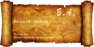 Bozsik Anina névjegykártya